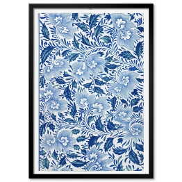 Obraz klasyczny Błękitny ornament kwiatowy