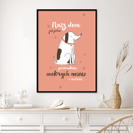 Plakat w ramie Pies w obroży - ilustracja