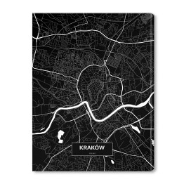 Obraz na płótnie Mapa Krakowa czarno-biała