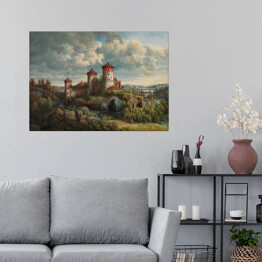 Plakat samoprzylepny Victoria Aberg Krajobraz z zamkiem Reprodukcja obrazu