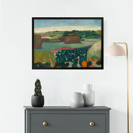 Obraz w ramie Paul Gauguin "Stogi siana w Bretanii" - reprodukcja