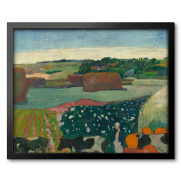 Obraz w ramie Paul Gauguin "Stogi siana w Bretanii" - reprodukcja