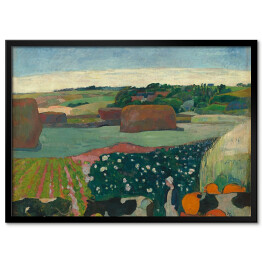 Plakat w ramie Paul Gauguin "Stogi siana w Bretanii" - reprodukcja