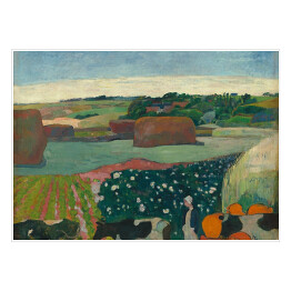 Plakat Paul Gauguin "Stogi siana w Bretanii" - reprodukcja