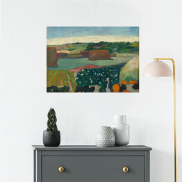 Plakat Paul Gauguin "Stogi siana w Bretanii" - reprodukcja