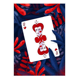 Plakat samoprzylepny Alicja w Krainie Czarów - karta z Królową Kier