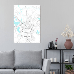 Plakat samoprzylepny Mapa Olsztyna 
