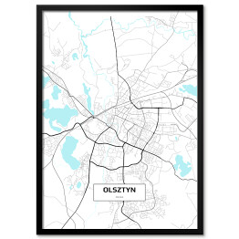 Plakat w ramie Mapa Olsztyna 