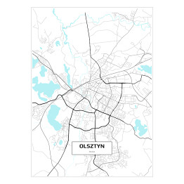 Plakat samoprzylepny Mapa Olsztyna 