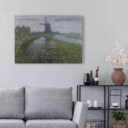 Obraz na płótnie Piet Mondriaan "Oostzijdse Mill along the River Gein by Moonlight"