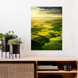 Plakat Pejzaż zielone wzgórza Toskanii