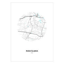 Plakat Mapa Rudy Śląskiej w kole