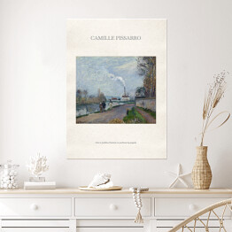 Plakat samoprzylepny Camille Pissarro "Oise w pobliżu Pontoise w pochmurną pogodę" - reprodukcja z napisem. Plakat z passe partout