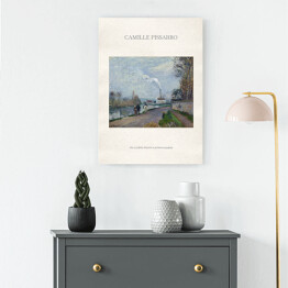 Obraz na płótnie Camille Pissarro "Oise w pobliżu Pontoise w pochmurną pogodę" - reprodukcja z napisem. Plakat z passe partout