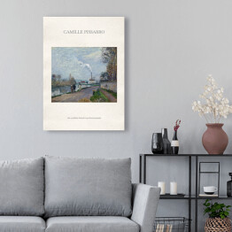 Obraz na płótnie Camille Pissarro "Oise w pobliżu Pontoise w pochmurną pogodę" - reprodukcja z napisem. Plakat z passe partout