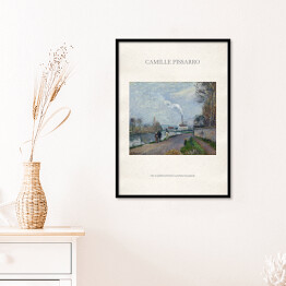 Plakat w ramie Camille Pissarro "Oise w pobliżu Pontoise w pochmurną pogodę" - reprodukcja z napisem. Plakat z passe partout