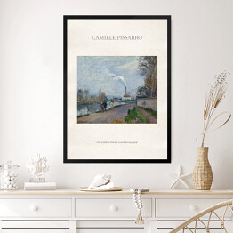 Obraz w ramie Camille Pissarro "Oise w pobliżu Pontoise w pochmurną pogodę" - reprodukcja z napisem. Plakat z passe partout