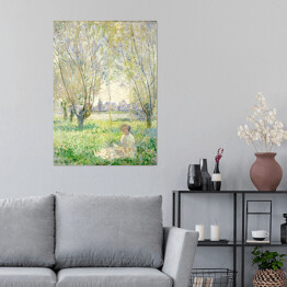 Plakat Claude Monet Woman Seated under the Willows. Kobieta siedząca pod wierzbą. Reprodukcja obrazu