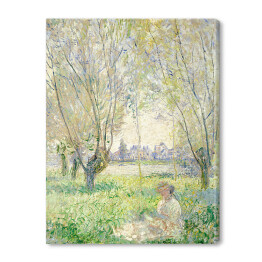 Obraz na płótnie Claude Monet Woman Seated under the Willows. Kobieta siedząca pod wierzbą. Reprodukcja obrazu