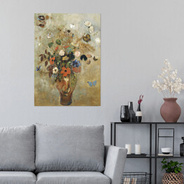 Plakat samoprzylepny Odilon Redon Martwa natura z kwiatami. Reprodukcja