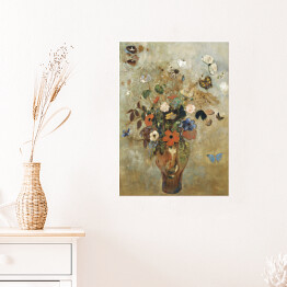 Plakat samoprzylepny Odilon Redon Martwa natura z kwiatami. Reprodukcja