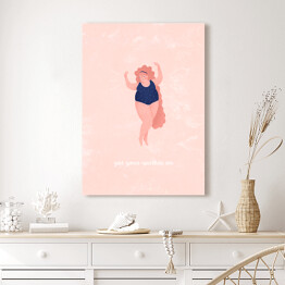 Obraz klasyczny Kobieta na różowym tle z napisem "Get your sparkle on"