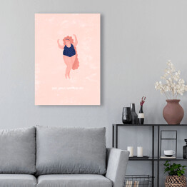 Obraz klasyczny Kobieta na różowym tle z napisem "Get your sparkle on"