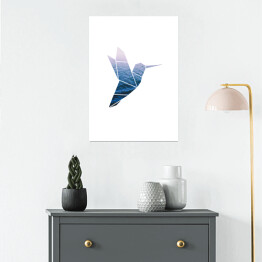 Plakat samoprzylepny Koliber na tle morza