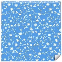 Tapeta samoprzylepna w rolce Niebieska łączka - kwiatowy wzór