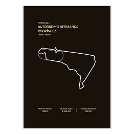 Plakat samoprzylepny Autodromo Hermanos Rodriguez - Tory wyścigowe Formuły 1 