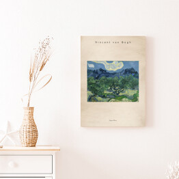 Obraz klasyczny Vincent van Gogh "Drzewa Oliwne" - reprodukcja z napisem. Plakat z passe partout