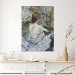 Plakat samoprzylepny Henri de Toulouse-Lautrec "Rudowłosa kobieta podczas kąpieli" - reprodukcja