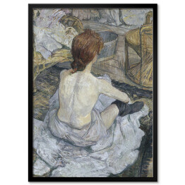 Plakat w ramie Henri de Toulouse-Lautrec "Rudowłosa kobieta podczas kąpieli" - reprodukcja