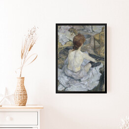 Obraz w ramie Henri de Toulouse-Lautrec "Rudowłosa kobieta podczas kąpieli" - reprodukcja