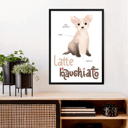 Obraz w ramie Kawa z psem - latte hauchiato