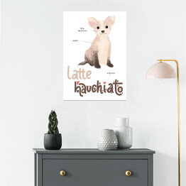 Plakat Kawa z psem - latte hauchiato