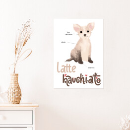 Plakat samoprzylepny Kawa z psem - latte hauchiato