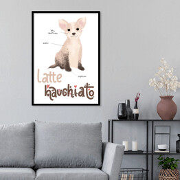 Plakat w ramie Kawa z psem - latte hauchiato