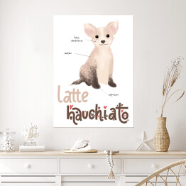 Plakat Kawa z psem - latte hauchiato