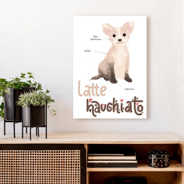 Obraz na płótnie Kawa z psem - latte hauchiato