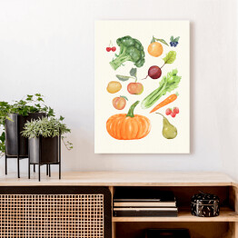 Obraz na płótnie Warzywa i owoce - ilustracja