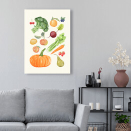 Obraz klasyczny Warzywa i owoce - ilustracja