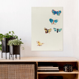 Plakat samoprzylepny Odilon Redon Pięć motyli. Reprodukcja
