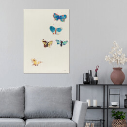Plakat Odilon Redon Pięć motyli. Reprodukcja