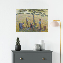 Plakat samoprzylepny Camille Pissarro "Zbiory jabłek" - reprodukcja