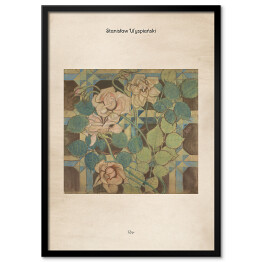 Obraz klasyczny Stanisław Wyspiański "Róże" - reprodukcja z napisem. Plakat z passe partout