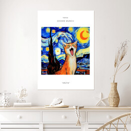 Plakat Kot portret inspirowany sztuką - Edvard Munch