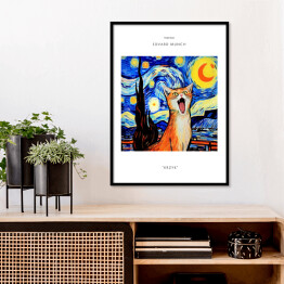 Plakat w ramie Kot portret inspirowany sztuką - Edvard Munch
