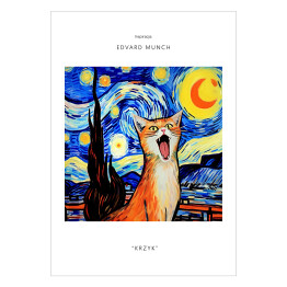 Plakat Kot portret inspirowany sztuką - Edvard Munch