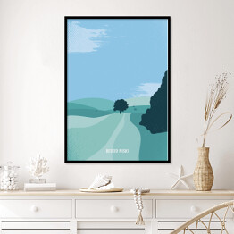 Plakat w ramie Ilustracja - Beskid Niski, górski krajobraz
